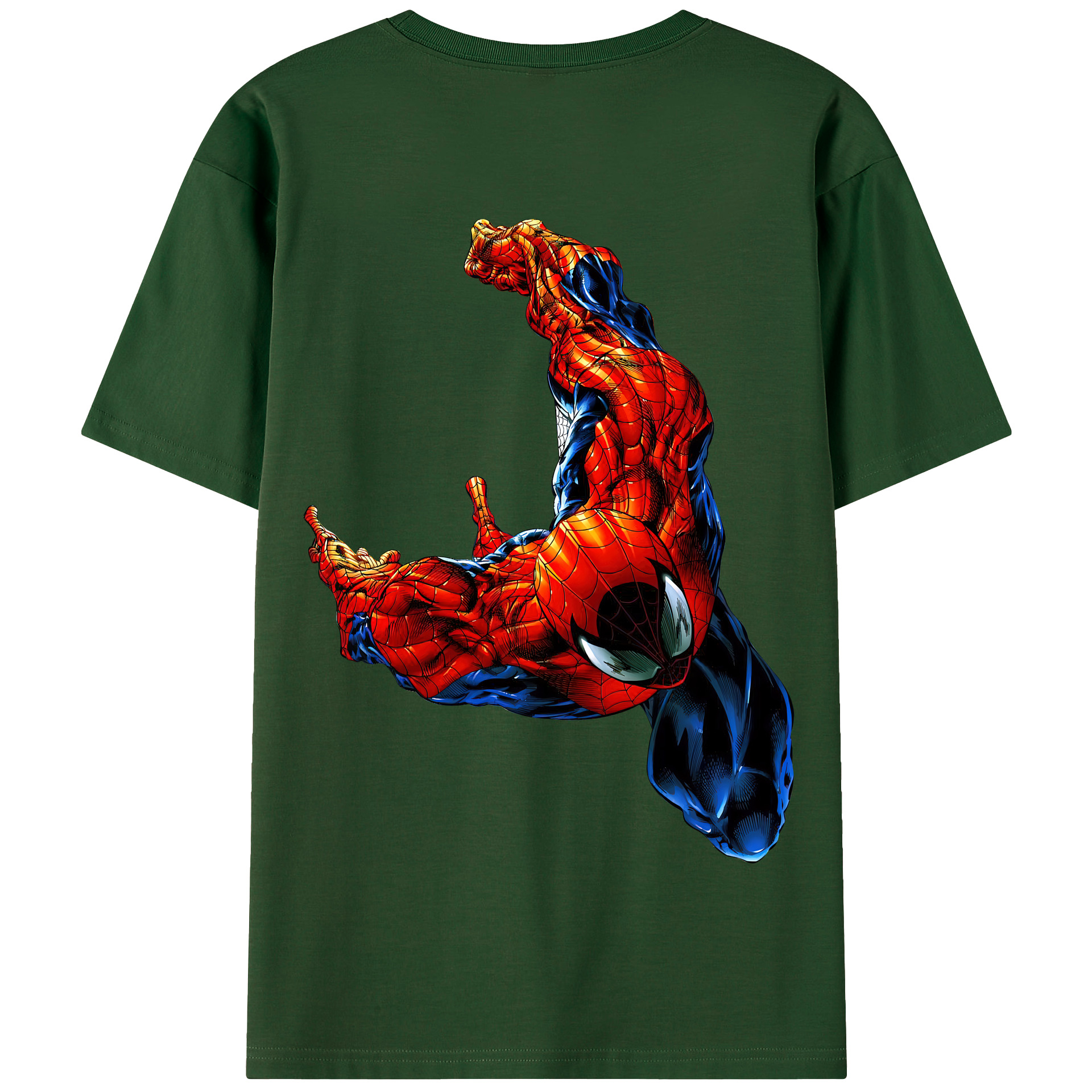 （画像用） Spider Man スパイダーマン 綿100％半袖Tシャツ（背面プリント）